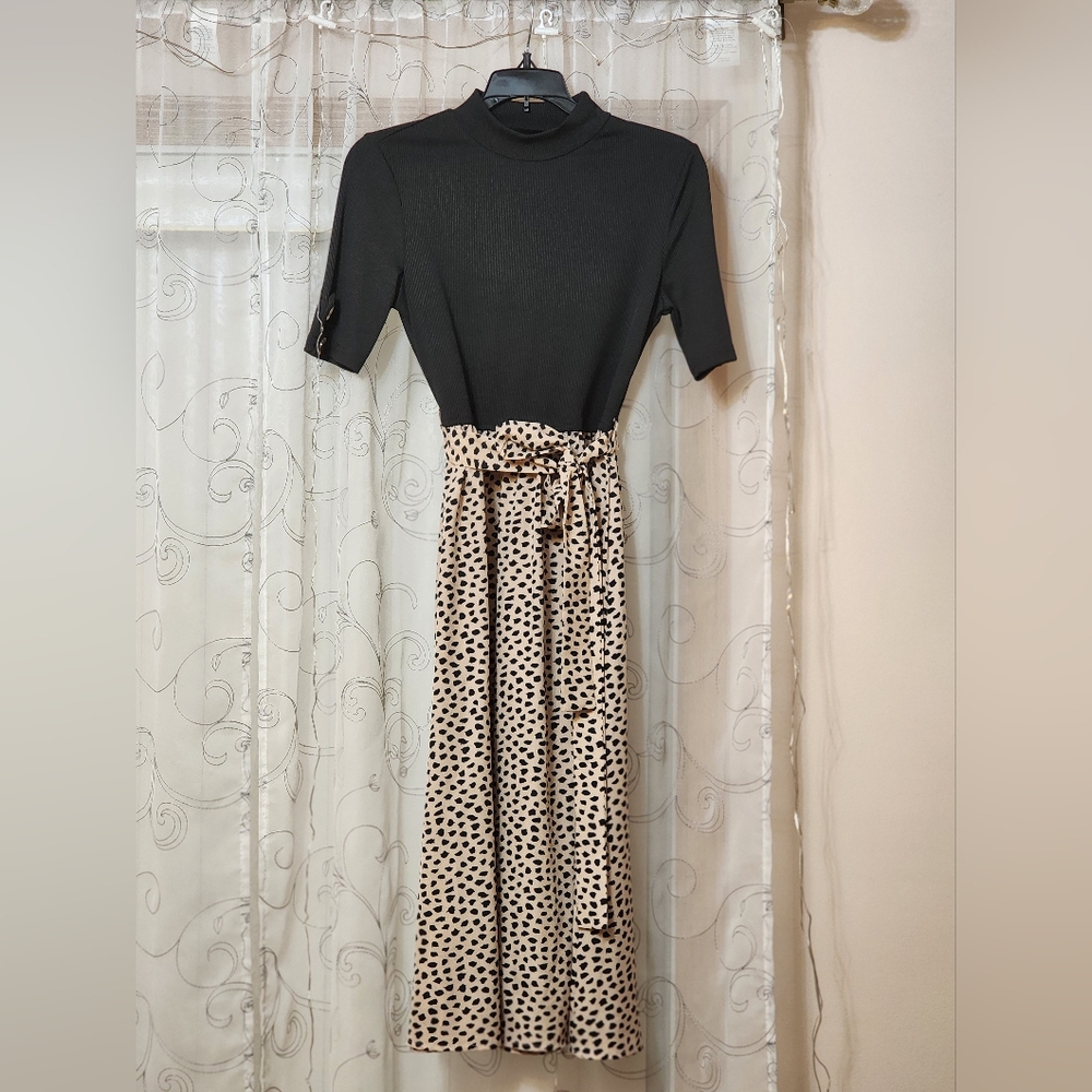 Black Top with Polka Dot Skirt